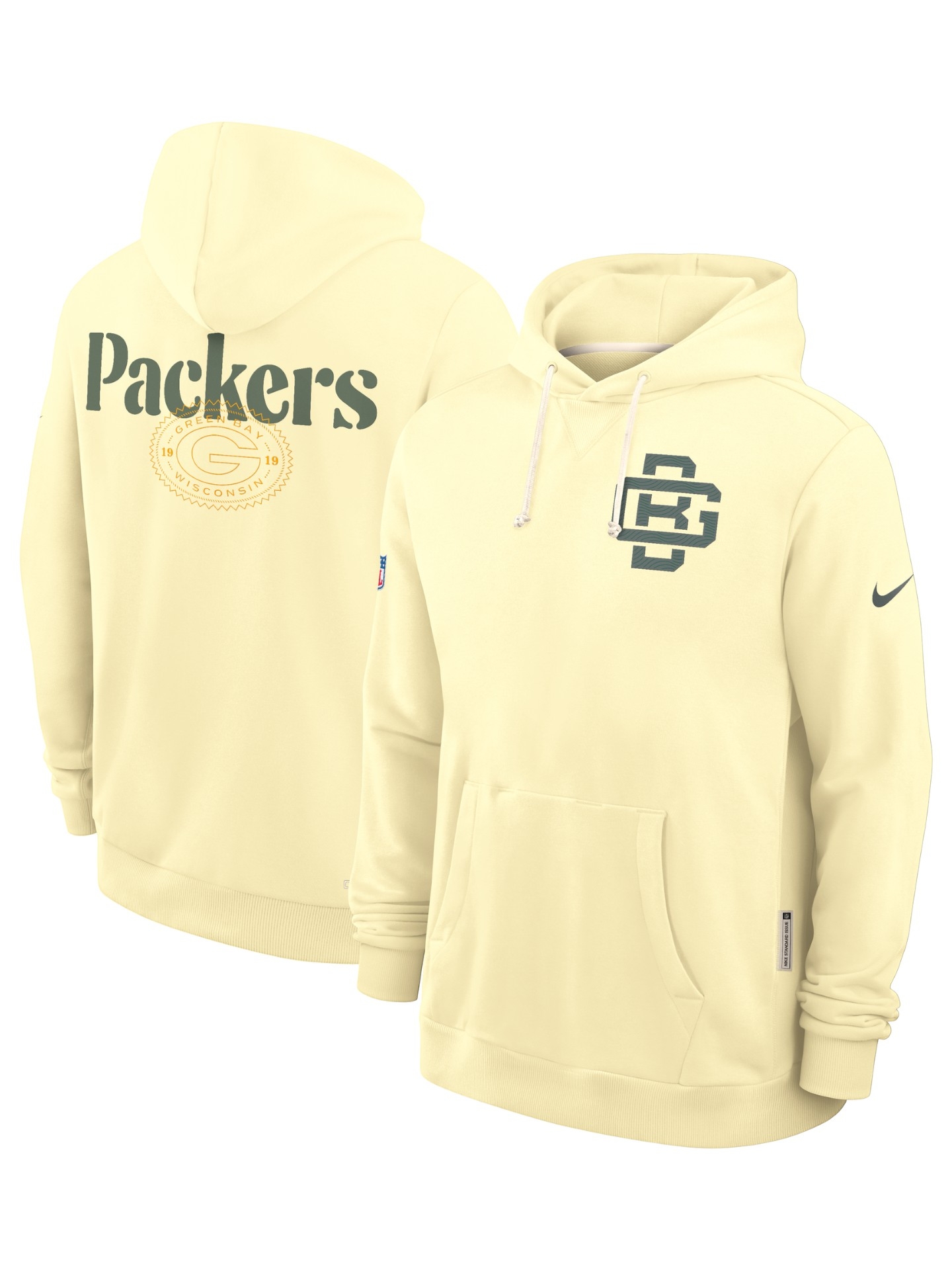 Green Bay Packers 2026 Rivalries Sideline Standard Issue Hoodie Cream