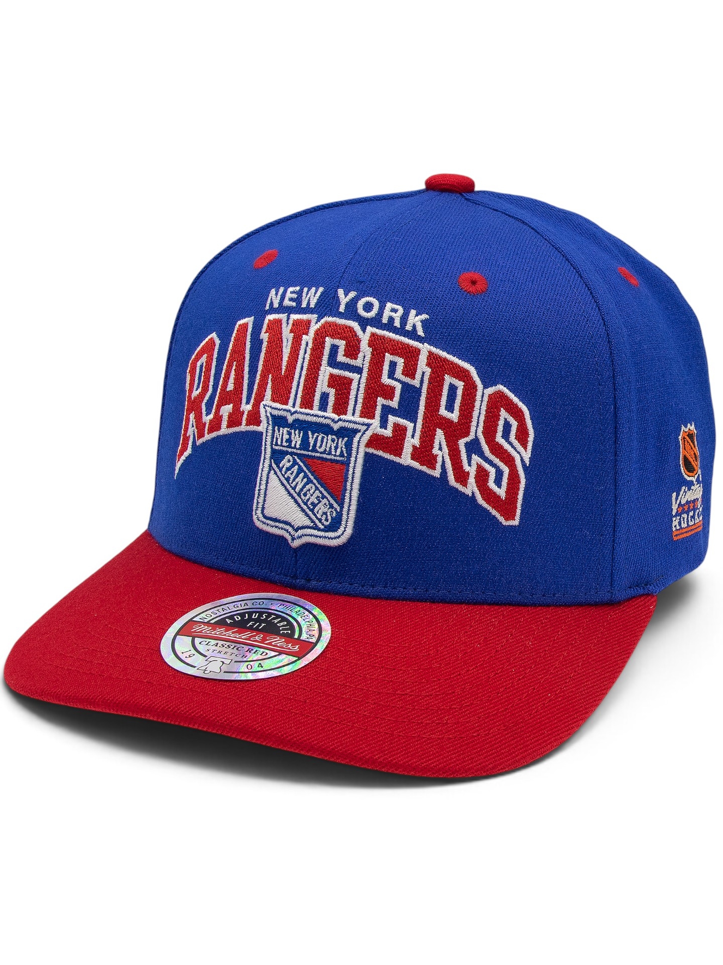 New York Rangers Team Arch Classic Red Stretch-Snap NHL Cap Schwarz
