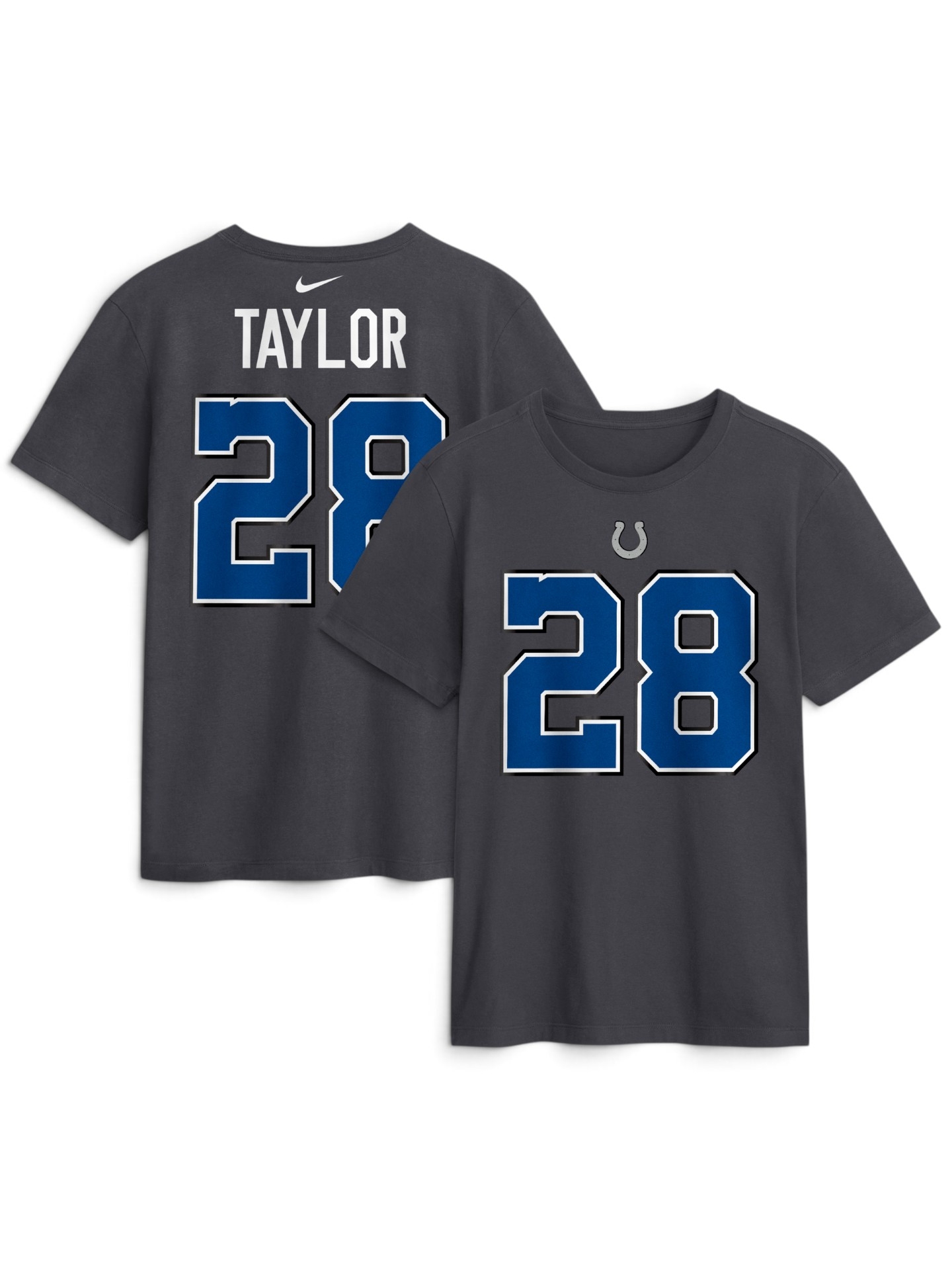 Jonathan Taylor #28 Indianapolis Colts 2026 Rivalries Player NFL T-Shirt Anthracite