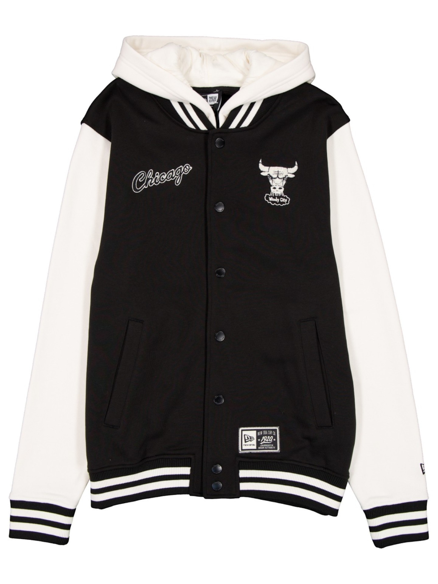 Chicago Bulls Letterman Hooded NBA Jacke Schwarz
