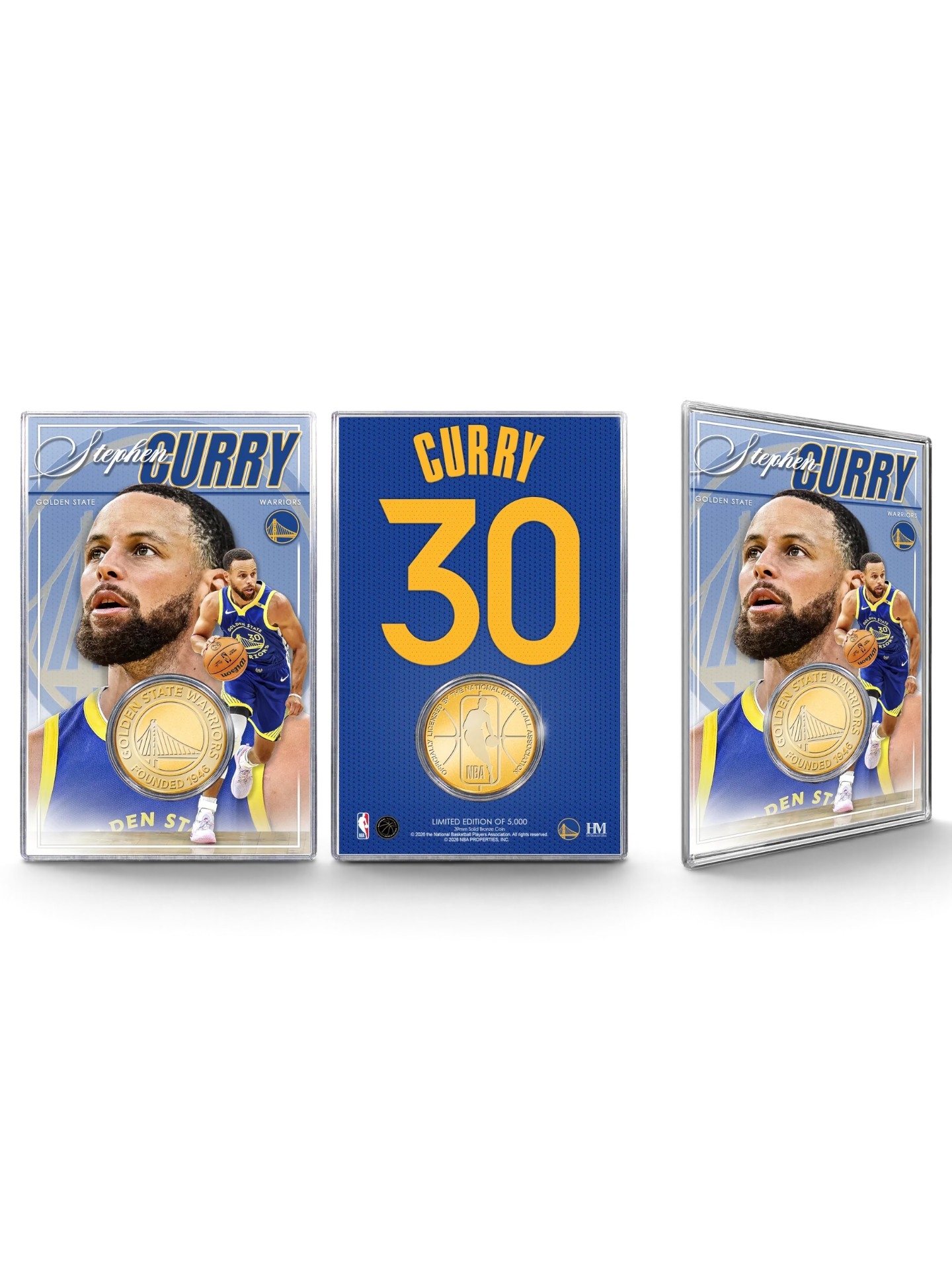 Stephen Curry Golden State Warriors Acrylic Bronze NBA Coin Card