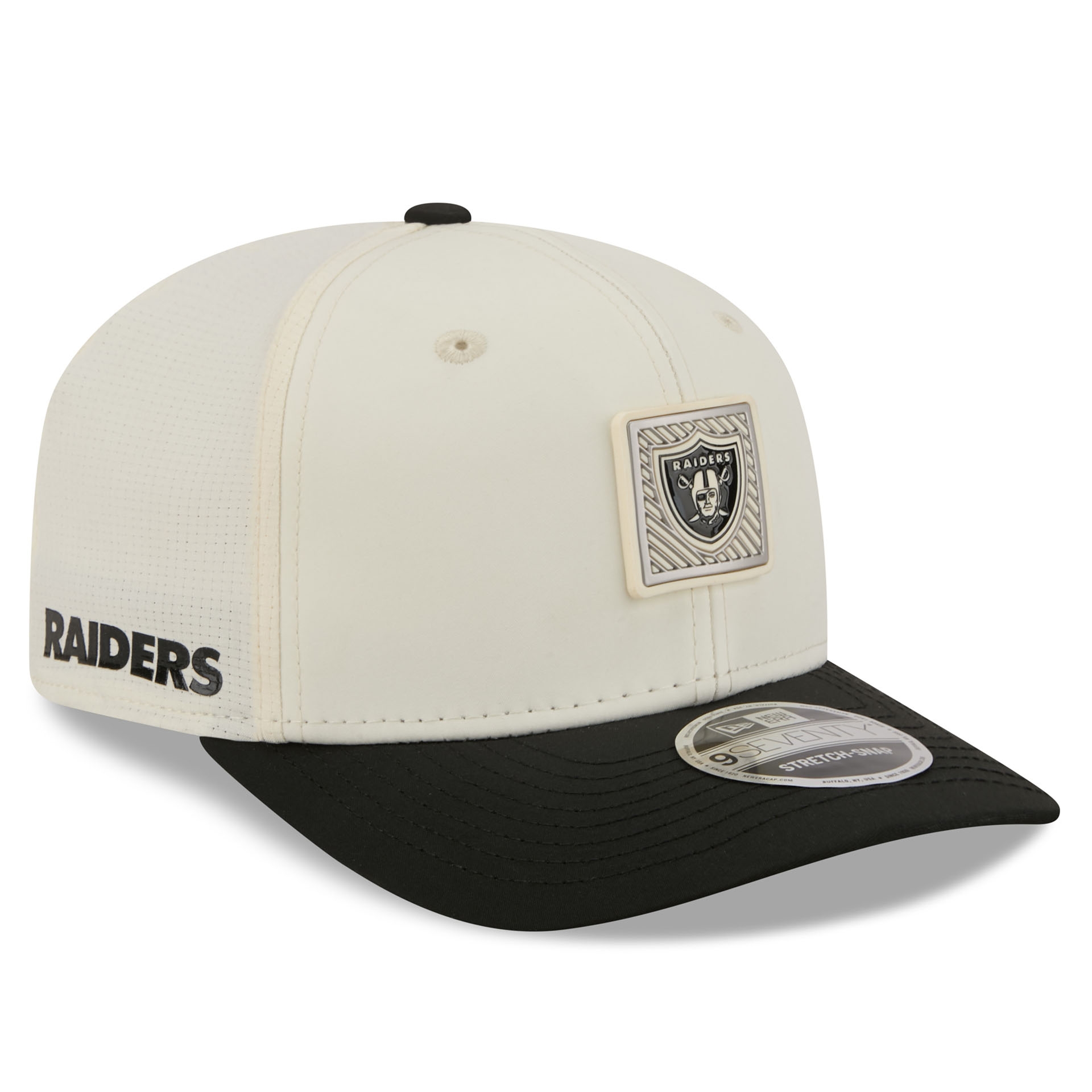 Las Vegas Raiders 2026 NFL Training Camp 9SEVENTY Stretch-Snap Cap Cream/Black