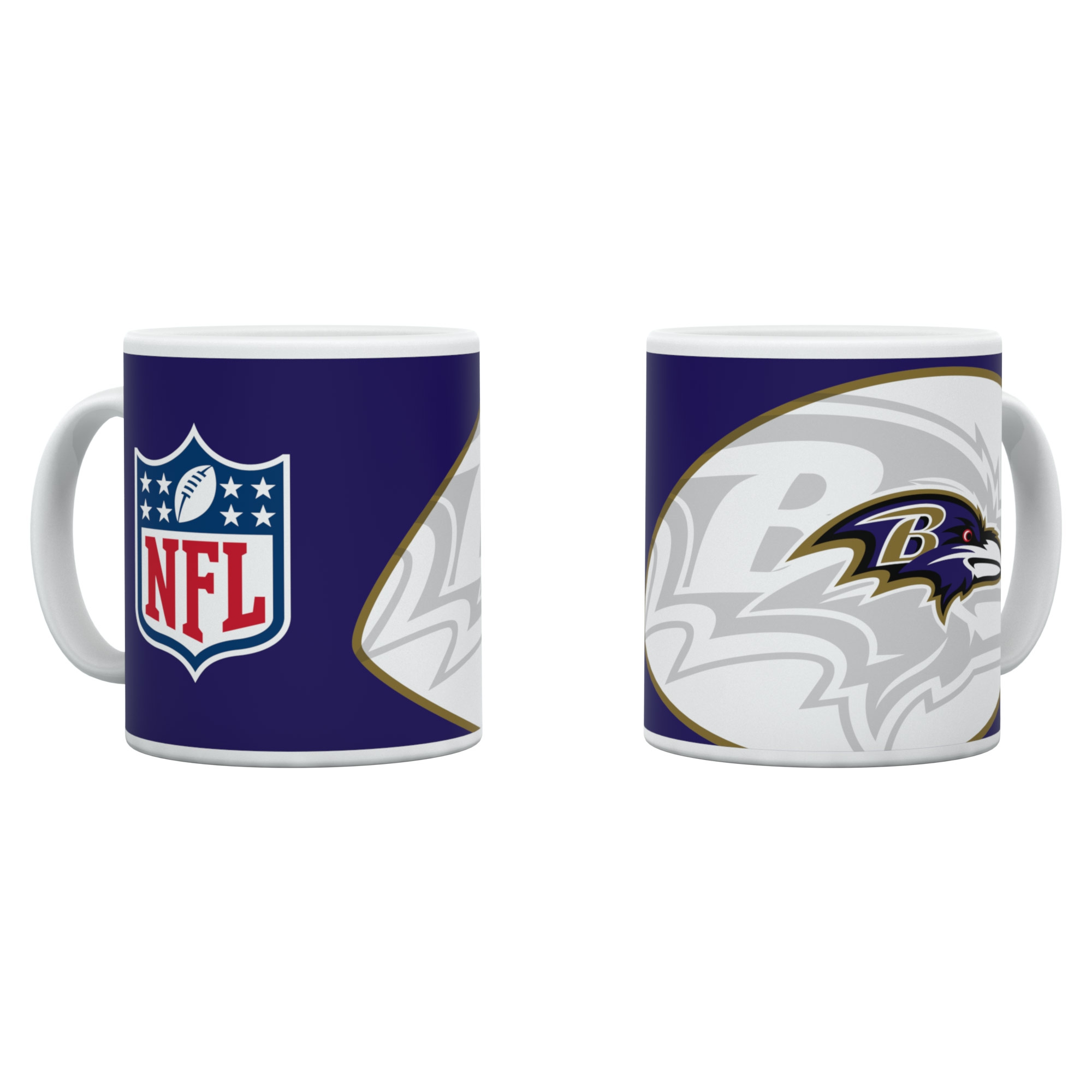 Baltimore Ravens Shadow Logo & Shield NFL Mug (330 ml)