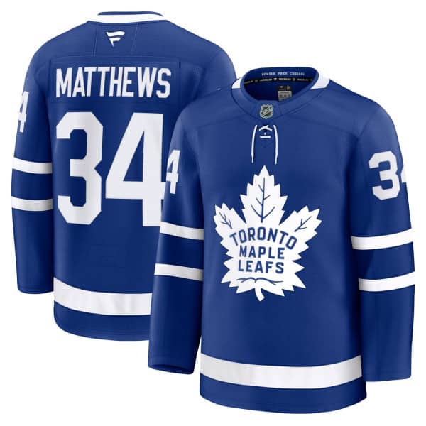 Auston Matthews #34 Toronto Maple Leafs Premium NHL Trikot Home Blau