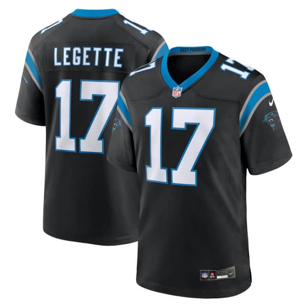 Xavier Legette #17 Carolina Panthers Nike Game NFL Jersey Black