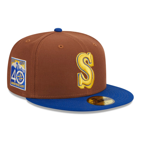 Seattle Mariners Harvest New Era 59FIFTY Fitted MLB Cap Brown