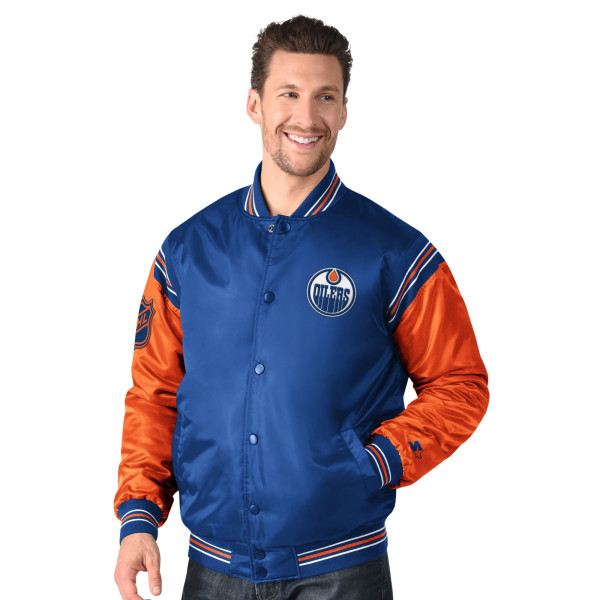 Edmonton Oilers Enforcer NHL Varsity Satin Jacke