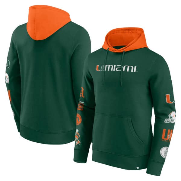 Miami Hurricanes Colorblock Badge NCAA Hoodie