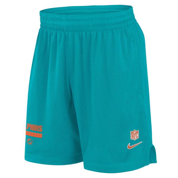 Miami Dolphins 2024 NFL Sideline Mesh Nike Dri-FIT Shorts Aqua
