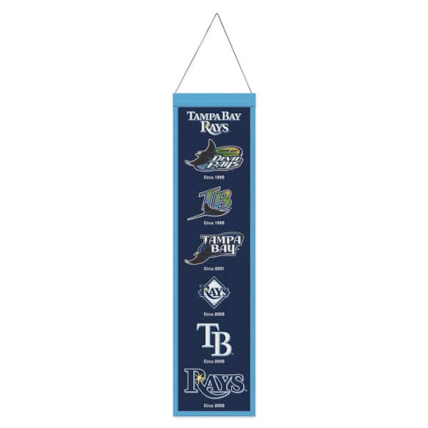 Tampa Bay Rays Logo Evolution MLB Wool Banner