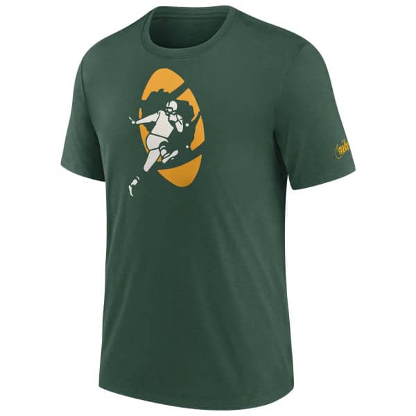 Green Bay Packers Rewind Logo Nike Tri-Blend NFL T-Shirt Green