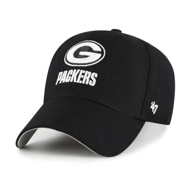 Green Bay Packers Black & White '47 MVP Adjustable NFL Cap Black