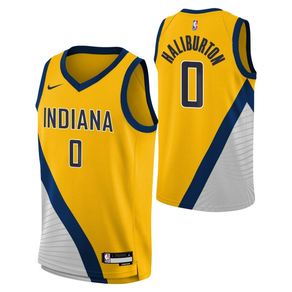 Tyrese Haliburton #0 Indiana Pacers Jordan Swingman NBA Jersey Yellow (YOUTH)