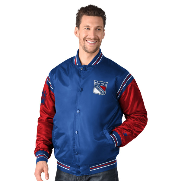 New York Rangers Enforcer NHL Varsity Satin Jacke