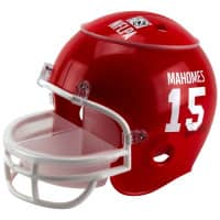 Patrick Mahomes #15 Kansas City Chiefs NFLPA Snack Helmet (incl. Team Sticker-Set)