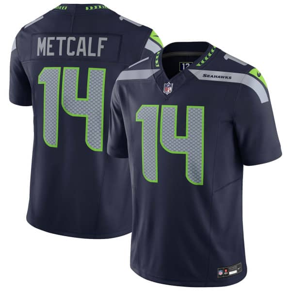 DK Metcalf #14 Seattle Seahawks Nike Vapor F.U.S.E. Limited NFL Trikot Navy