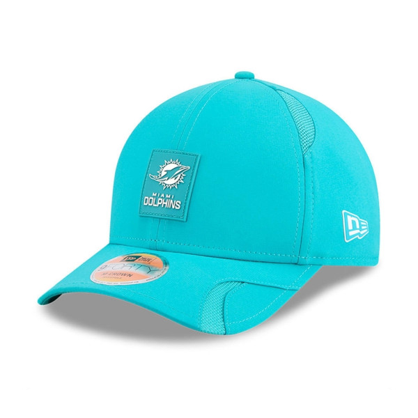 Miami Dolphins 2025 NFL On-Field Sideline 9FORTY M-Crown Cap Aqua