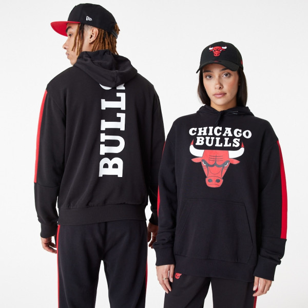 Chicago Bulls New Era Color Block NBA Hoodie Black