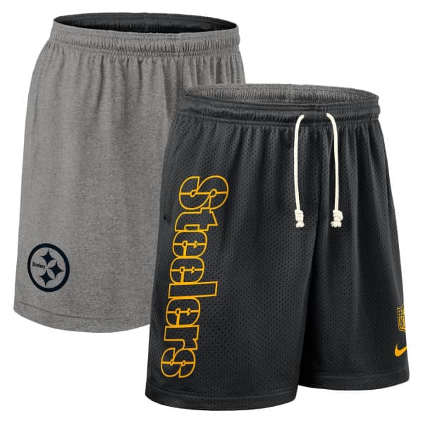 Pittsburgh Steelers 2025 NFL Sideline Reversible Mesh Nike Dri-FIT Shorts Black