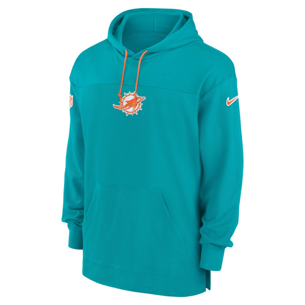 Miami Dolphins 2024 NFL On-Field Sideline Nike Jersey Hoodie Aqua