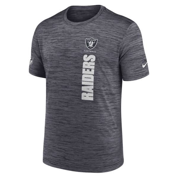 Las Vegas Raiders 2024 NFL Sideline Nike Velocity Performance T-Shirt Gray