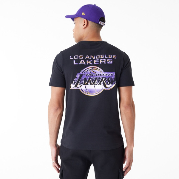 Los Angeles Lakers Holographic New Era NBA T-Shirt Schwarz