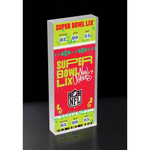 Super Bowl LIX New Orleans Ticket 3D Block Art