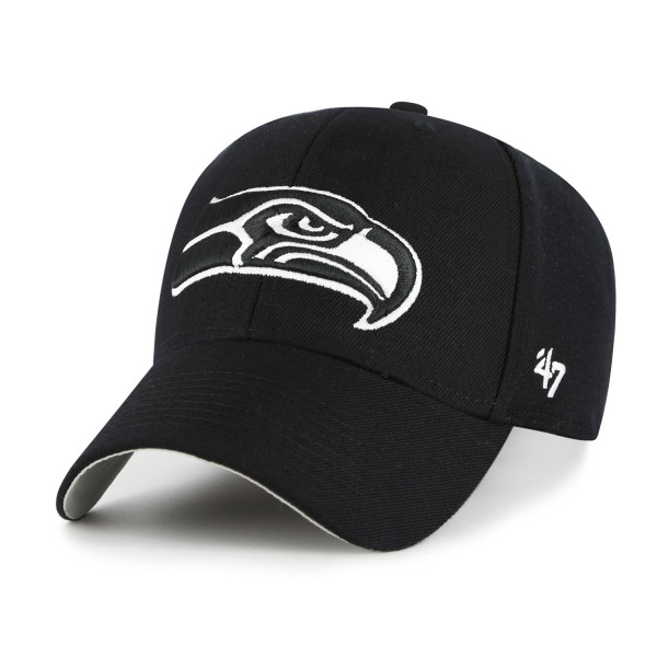 Seattle Seahawks Black & White '47 MVP Adjustable NFL Cap Black
