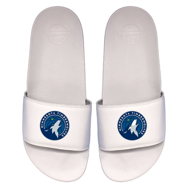 Minnesota Timberwolves Primary Logo ISlide NBA Gel Slides White