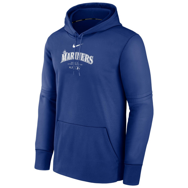 Seattle Mariners 2024 MLB Authentic Practice Nike Therma Hoodie Blau