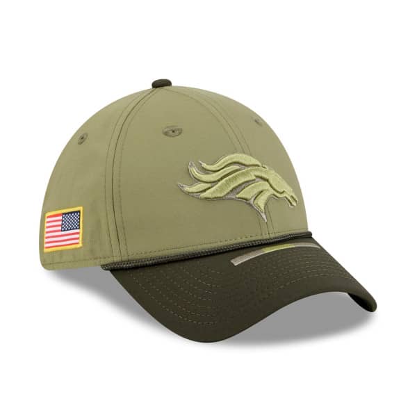 Denver Broncos 2025 NFL Salute to Service New Era 39THIRTY Flex Cap Olive