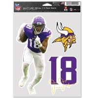 Justin Jefferson #18 Minnesota Vikings Player NFL Decals Set (3 Pcs.)