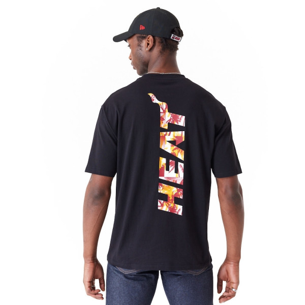 Miami Heat Logo Infill New Era Oversized NBA T-Shirt Black