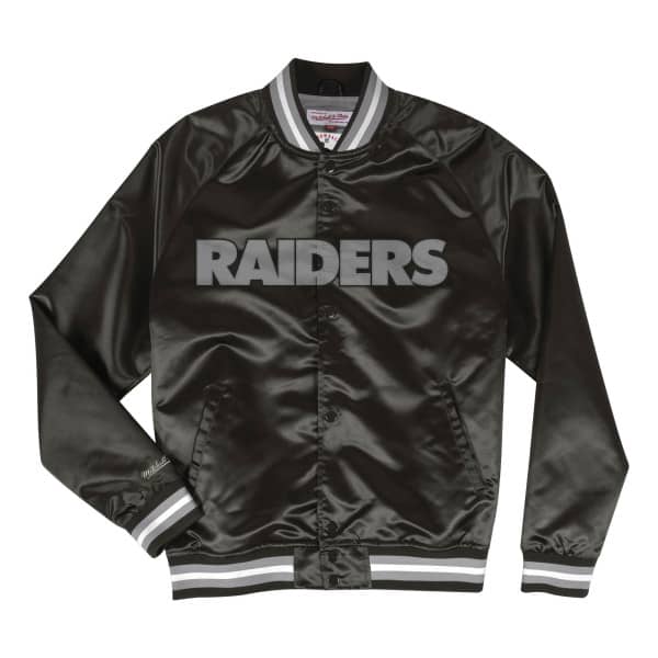 Las Vegas Raiders Mitchell & Ness Lightweight Satin NFL Jacke Schwarz