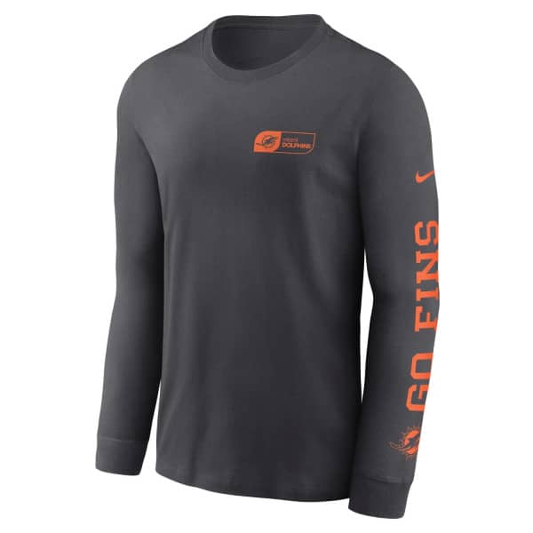 Miami Dolphins NFL All Out Nike Cotton Long Sleeve Anthracite
