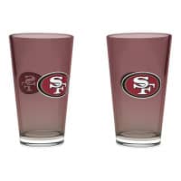 San Francisco 49ers Team Color NFL Pint Glass Set (2-Piece)