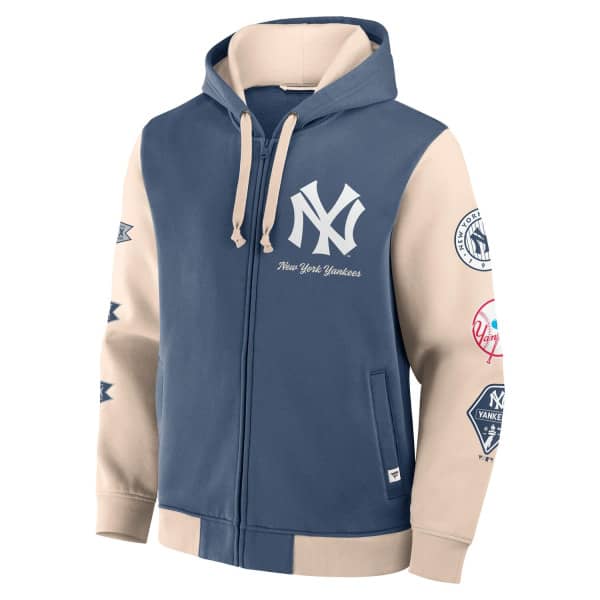 New York Yankees Run It Down Retro MLB Full-Zip Hoodie