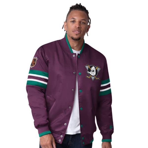 Anaheim Ducks Starter Scout Varsity NHL Jacket Purple