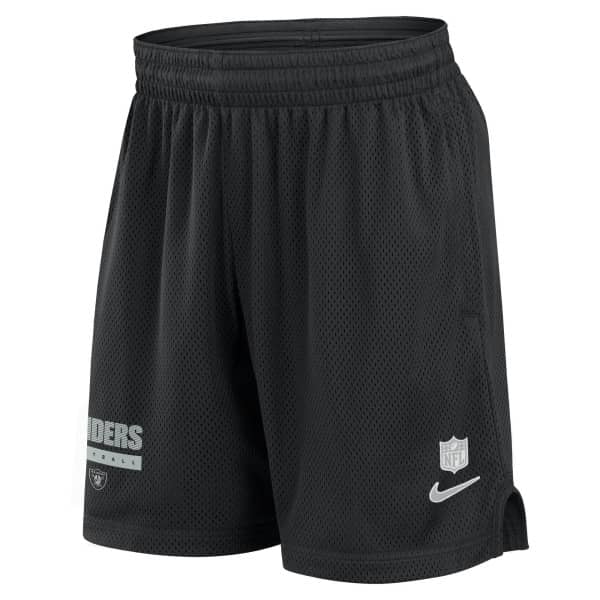 Las Vegas Raiders 2024 NFL Sideline Mesh Nike Dri-FIT Shorts Schwarz