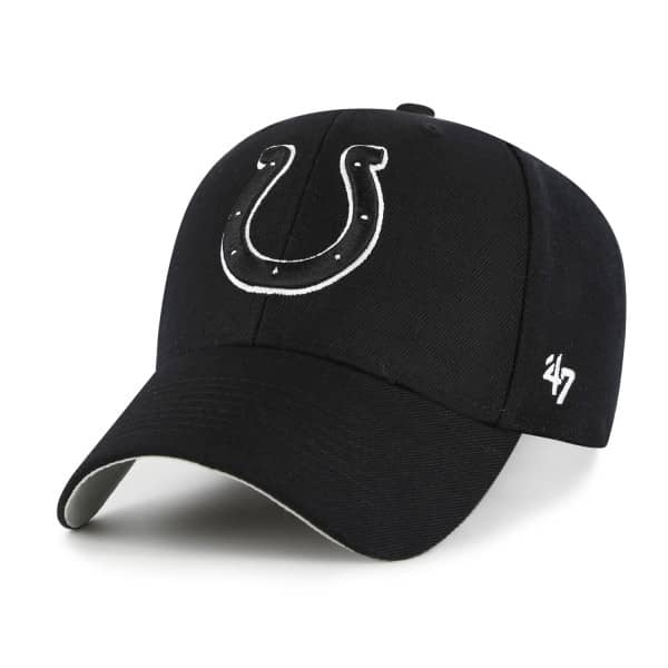 Indianapolis Colts Black & White '47 MVP Adjustable NFL Cap Black