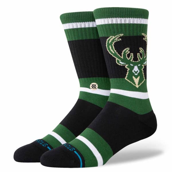 Milwaukee Bucks Stance Prep School NBA Crew Socks Black