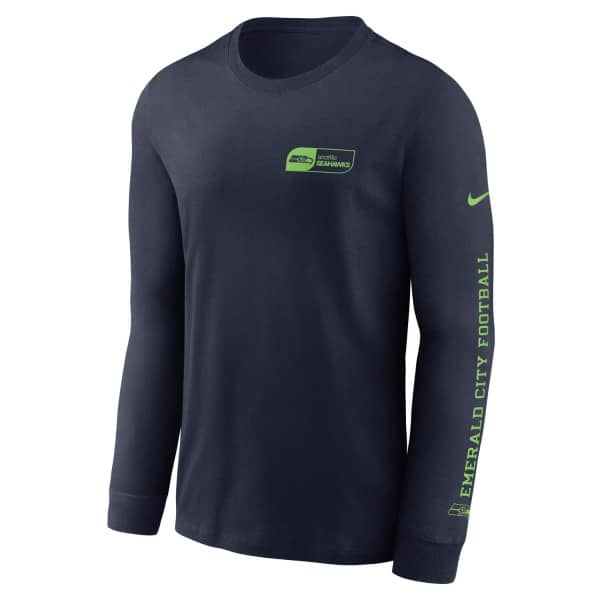 Seattle Seahawks NFL All Out Nike Cotton Long Sleeve Navy