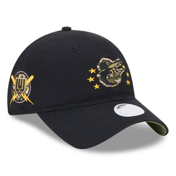 Baltimore Orioles 2024 MLB Armed Forces New Era Women's 9TWENTY Cap Black