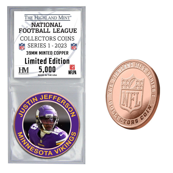 NFL Collectors Coins Series 1 Justin Jefferson Minnesota Vikings Commemorative Coin