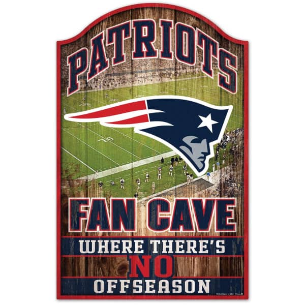 New England Patriots WinCraft NFL Fan Cave Wood Sign