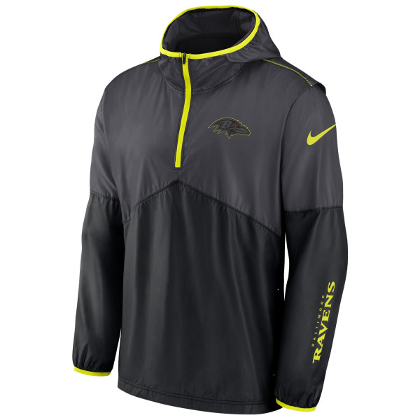 Baltimore Ravens Nike VOLT Half-Zip NFL Jacket Black
