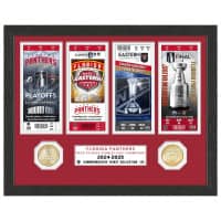 Florida Panthers 2025 Road to the Stanley Cup Tickets Bronze Coins Gerahmtes Bild
