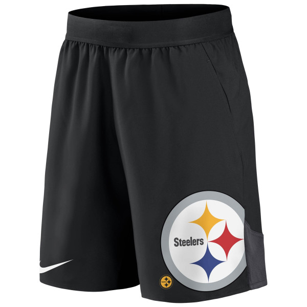 Pittsburgh Steelers Big Logo Nike Dri-FIT Performance NFL Shorts Schwarz