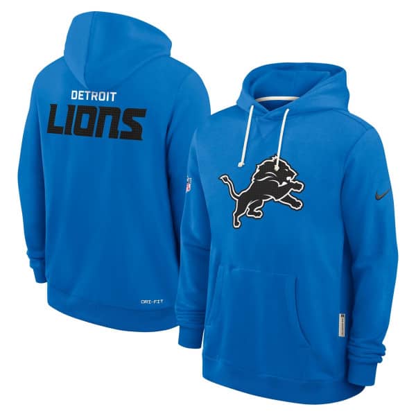 Detroit Lions 2025 NFL Sideline Nike Standard Issue Hoodie Blue