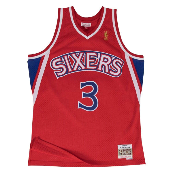 Allen Iverson #3 Philadelphia 76ers 1996-97 Swingman NBA Jersey Red